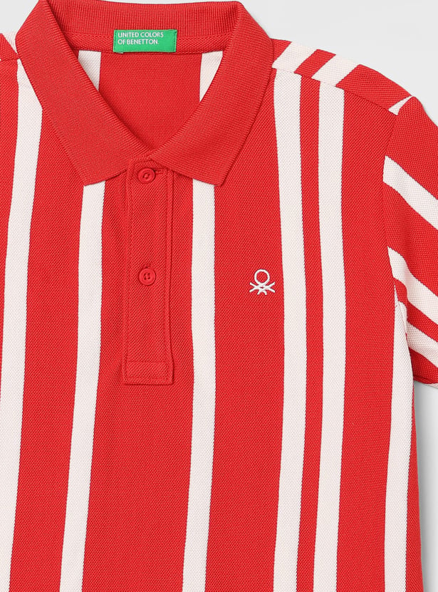 UNITED COLORS OF BENETTON Boys Striped Polo T-shirt