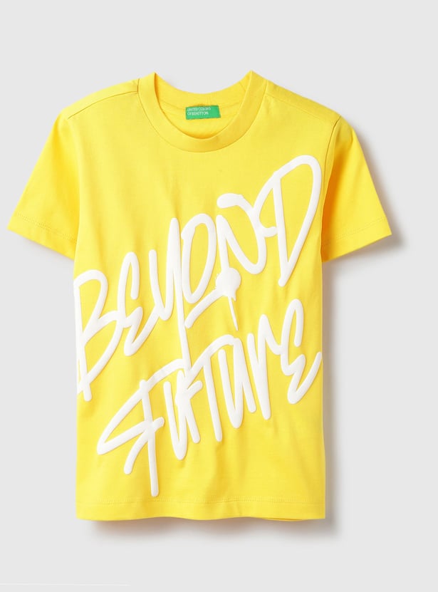 UNITED COLORS OF BENETTON Boys Typographic Print T-shirt