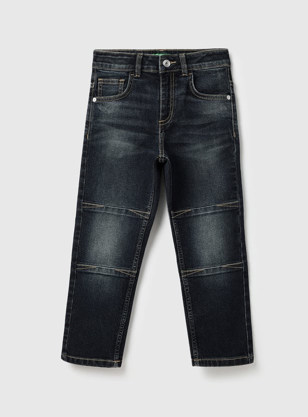 UNITED COLORS OF BENETTON Boys Darkwashed Regular Fit Jeans