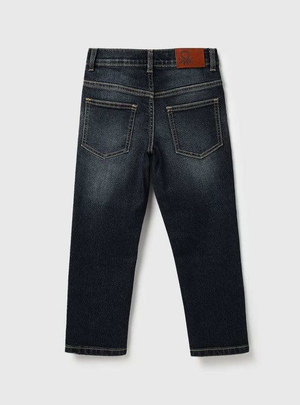 UNITED COLORS OF BENETTON Boys Darkwashed Regular Fit Jeans