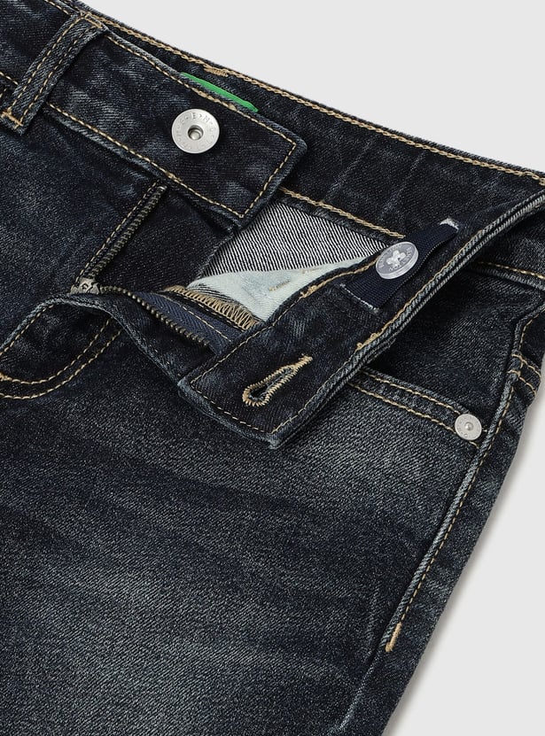 UNITED COLORS OF BENETTON Boys Darkwashed Regular Fit Jeans