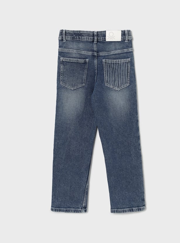 UNITED COLORS OF BENETTON Boys Stonewashed Straight Fit Jeans
