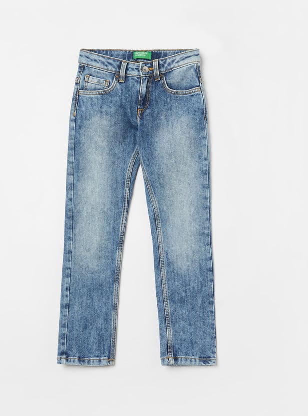 UNITED COLORS OF BENETTON Boys Washed Slim Fit Jeans