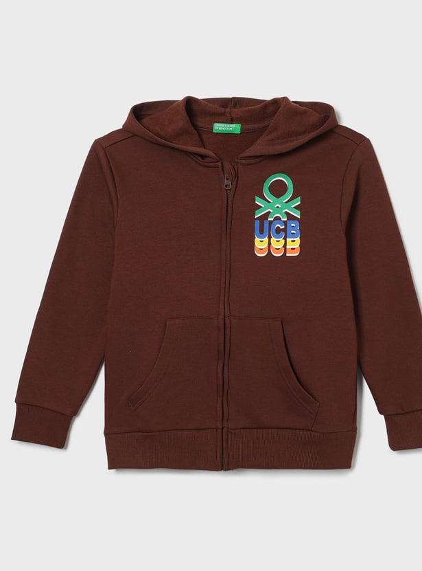 UNITED COLORS OF BENETTON Boys Printed Hooded Sweatshirt