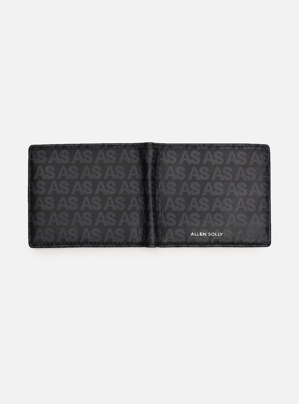 ALLEN SOLLY Logo Print Leather Bi-Fold Wallet