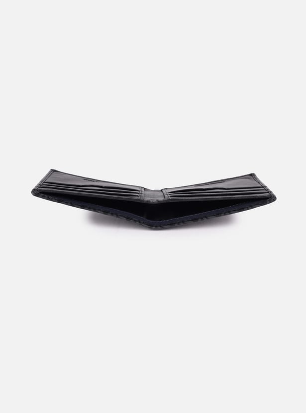 ALLEN SOLLY Logo Print Leather Bi-Fold Wallet