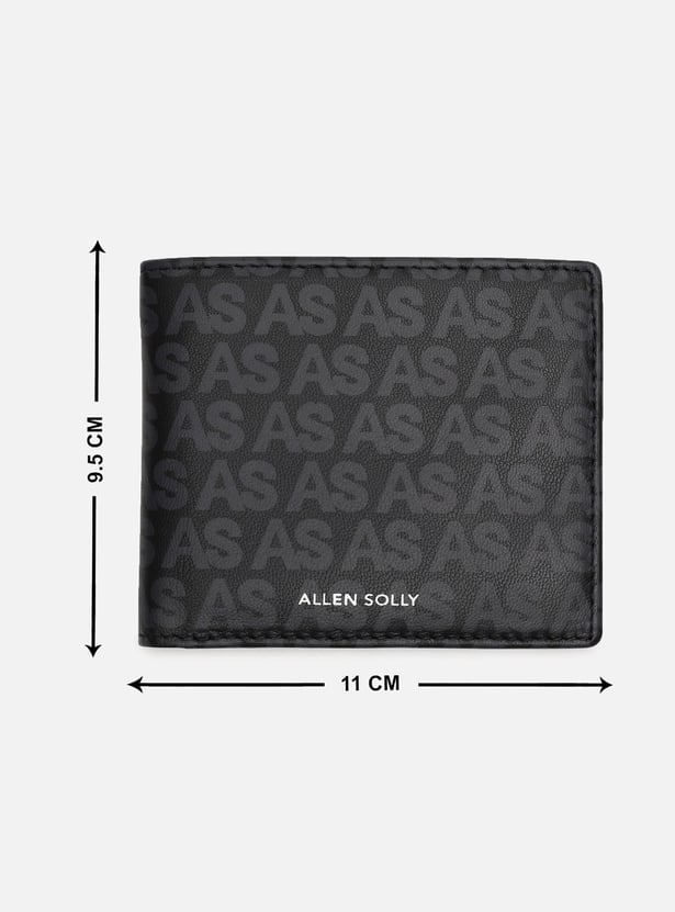 ALLEN SOLLY Logo Print Leather Bi-Fold Wallet