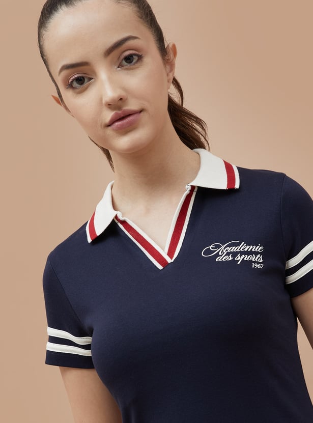 KAPPA Johnny Collar T-shirt Dress with Contrast Collar