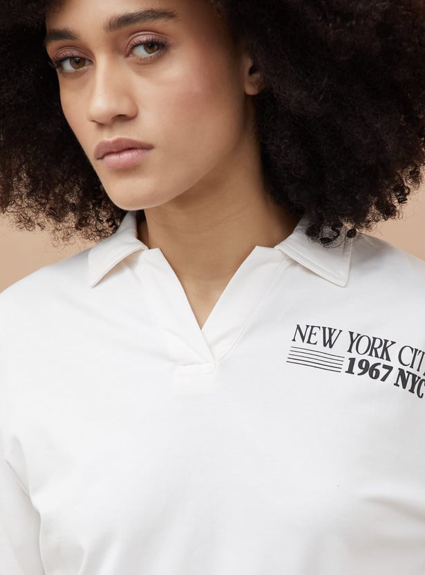 KAPPA Printed Johnny Collar T-shirt