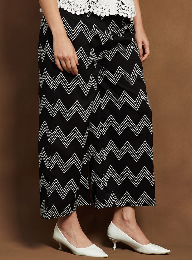 MELANGE Chevron Print Palazzos