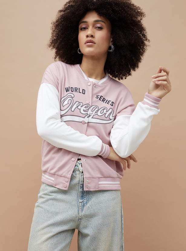 GINGER Colourblocked Varsity Jacket