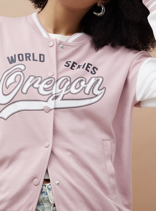 GINGER Colourblocked Varsity Jacket