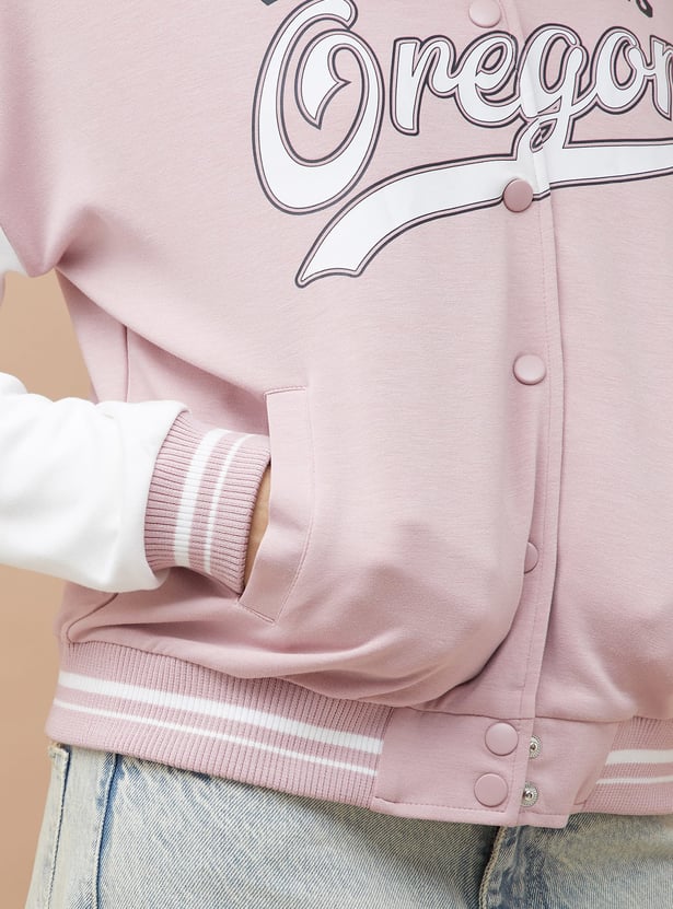 GINGER Colourblocked Varsity Jacket