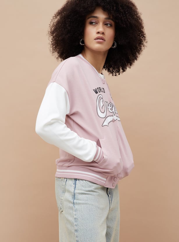GINGER Colourblocked Varsity Jacket