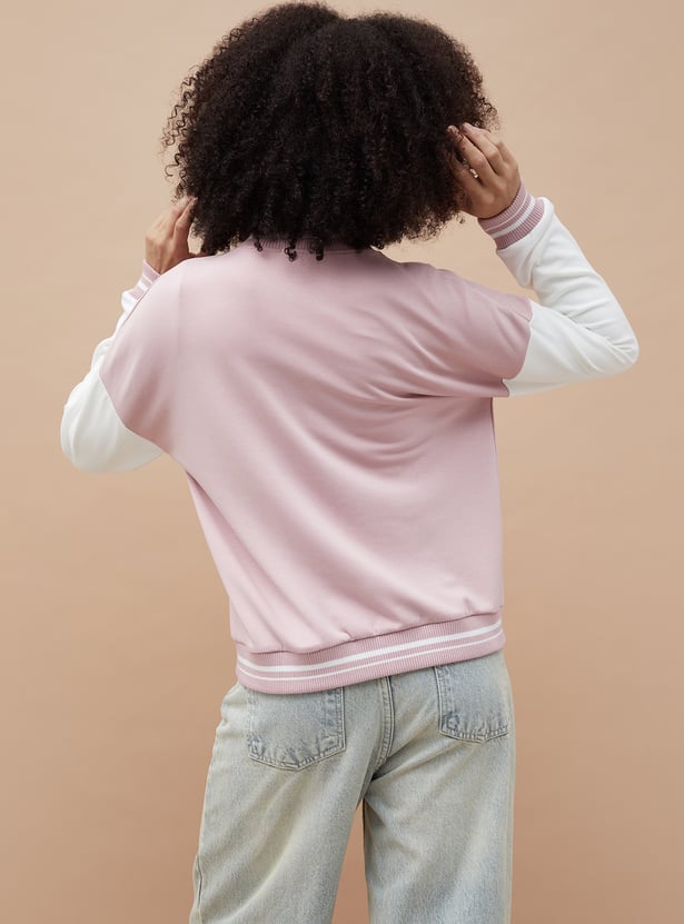 GINGER Colourblocked Varsity Jacket