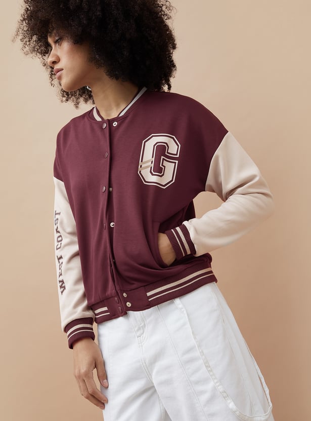 GINGER Colourblock Varsity Jacket