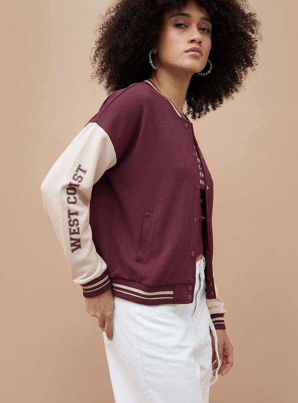 GINGER Colourblock Varsity Jacket