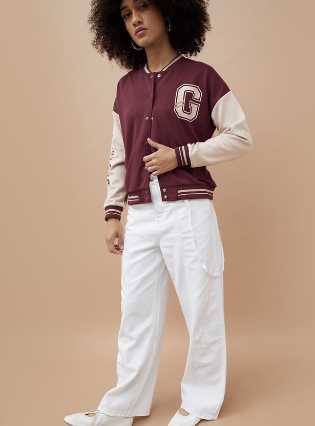 GINGER Colourblock Varsity Jacket