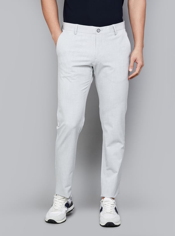 US POLO ASSN Solid Slim Tapered Trousers