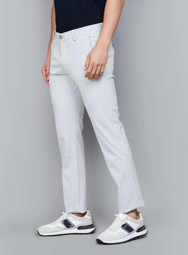 US POLO ASSN Solid Slim Tapered Trousers