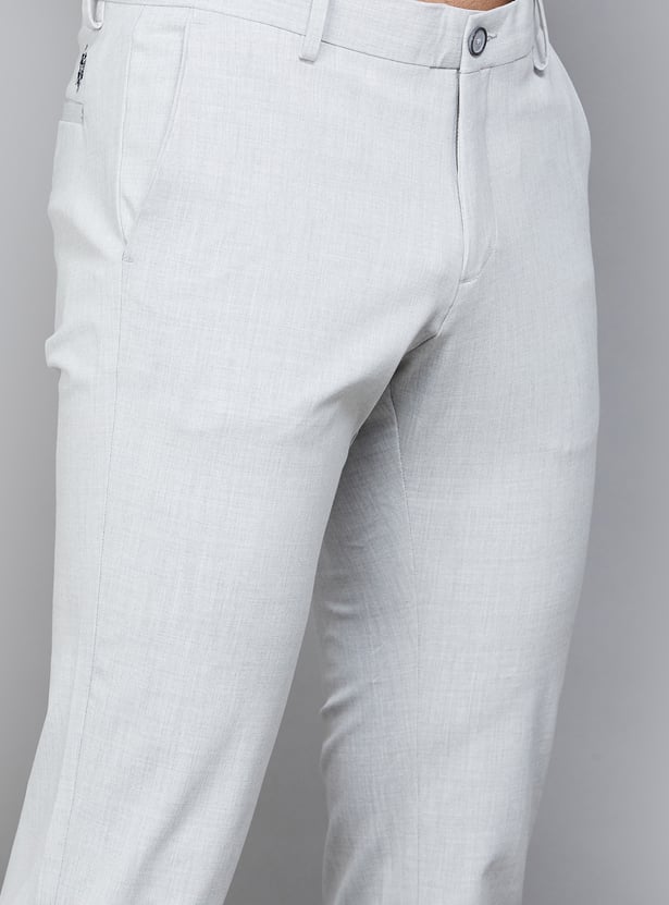 US POLO ASSN Solid Slim Tapered Trousers