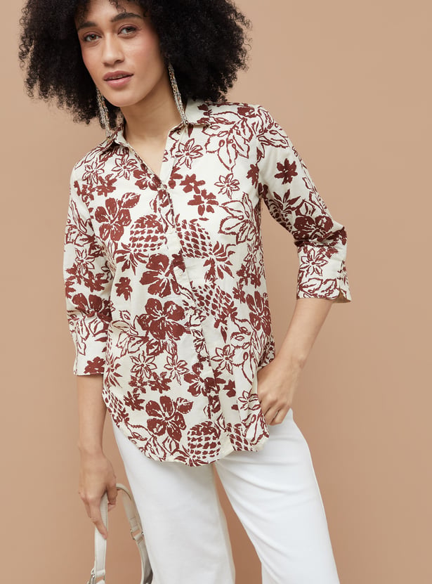 COLOUR ME Floral Print Shirt Style Tunic