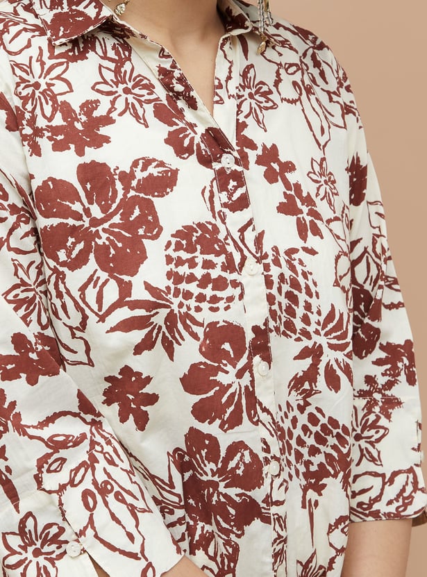 COLOUR ME Floral Print Shirt Style Tunic