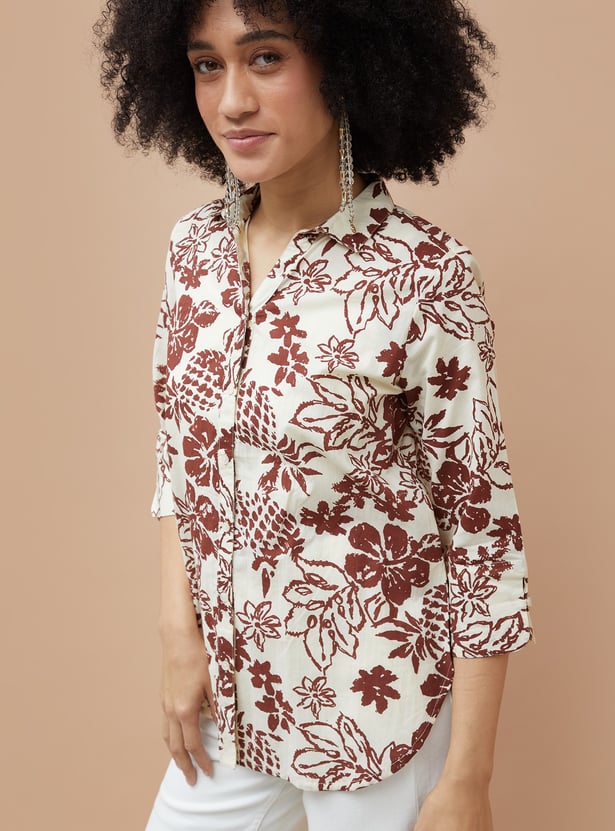 COLOUR ME Floral Print Shirt Style Tunic