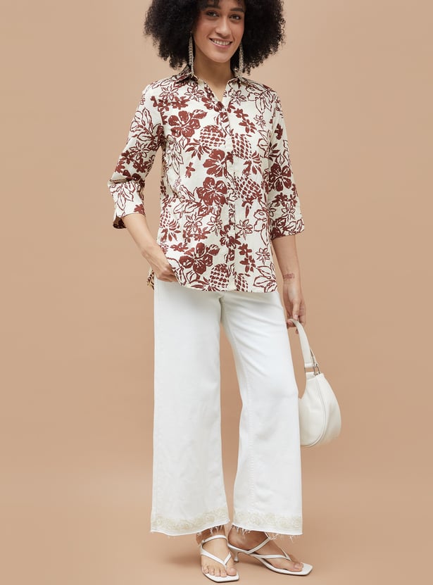 COLOUR ME Floral Print Shirt Style Tunic