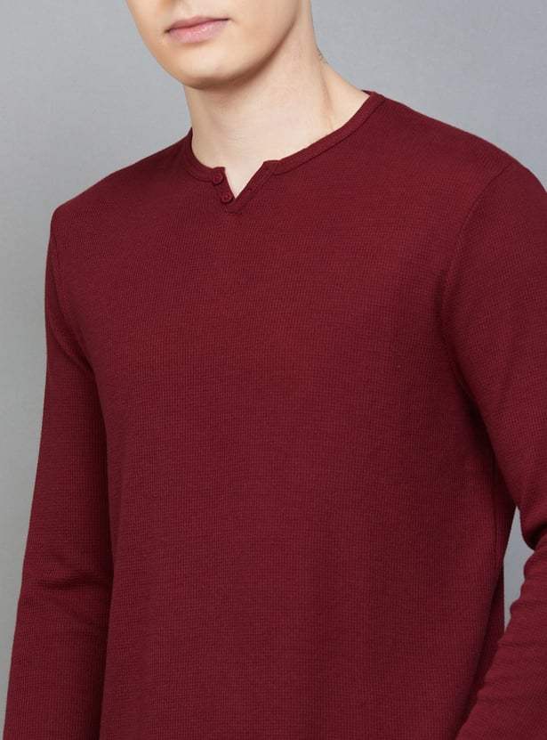 PEPE JEANS Knit Henley Neck T-shirt