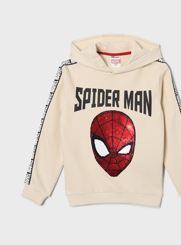 FAME FOREVER Boys Spider-Man Sequin Embellished Sweatshirt