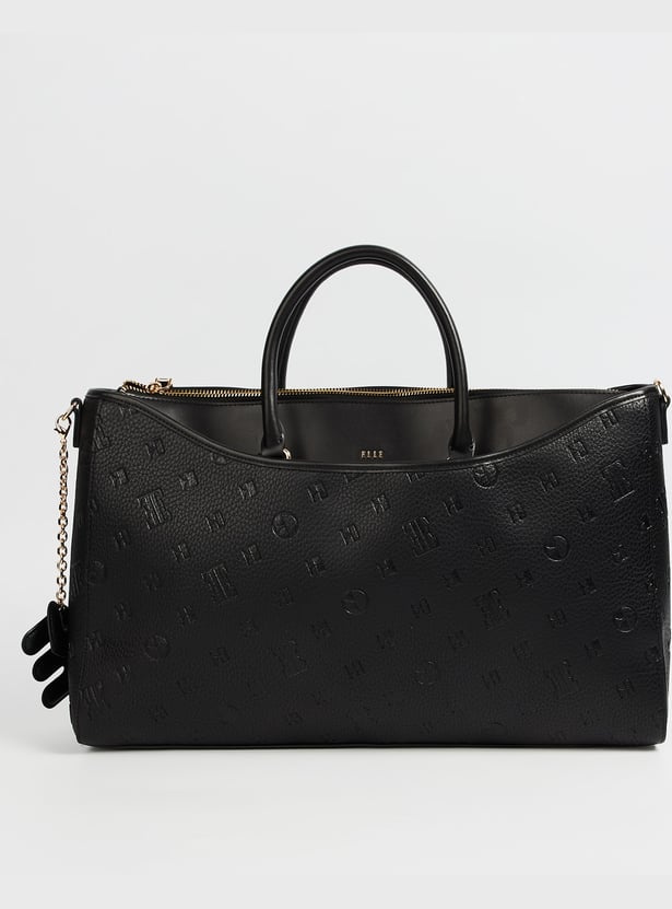 ELLE Debossed Laptop Bag with Charm