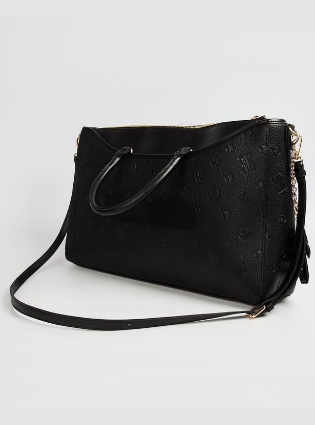 ELLE Debossed Laptop Bag with Charm