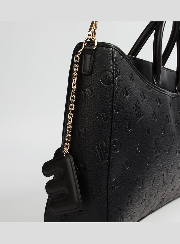 ELLE Debossed Laptop Bag with Charm
