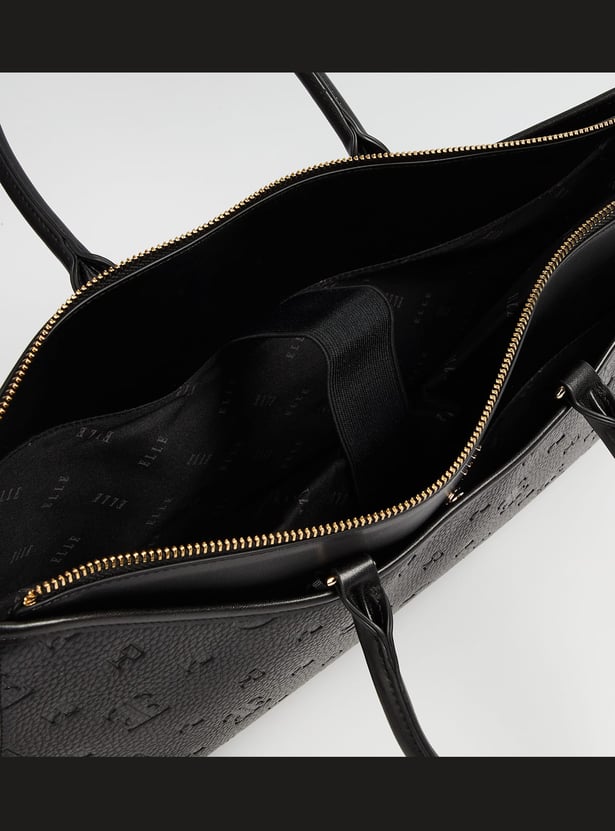ELLE Debossed Laptop Bag with Charm