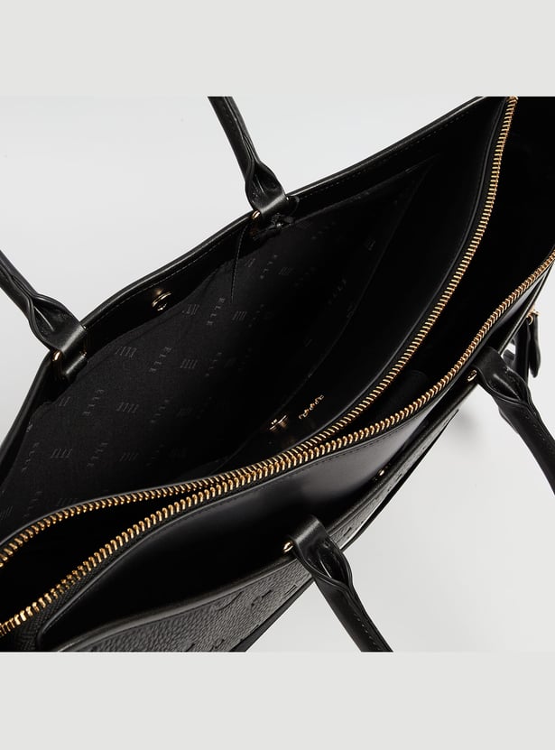 ELLE Debossed Laptop Bag with Charm