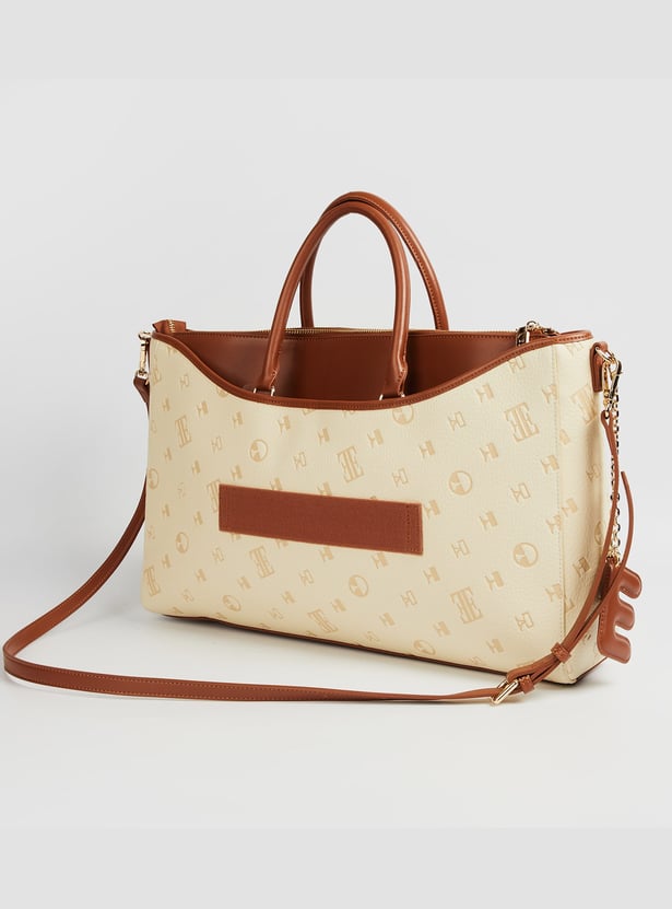ELLE Debossed Laptop Bag with Charm