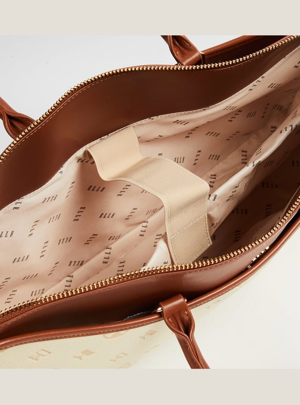 ELLE Debossed Laptop Bag with Charm