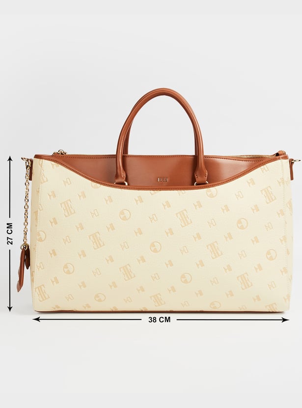 ELLE Debossed Laptop Bag with Charm