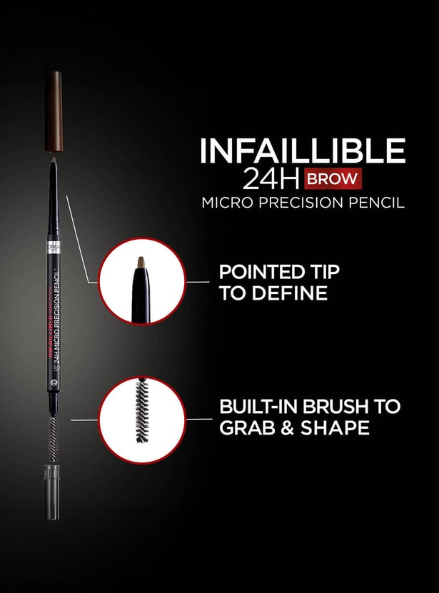 LOREAL PARIS Infallible Brows Upto 24H Micro Precision Pencil - 1.0 Ebony - 1 g