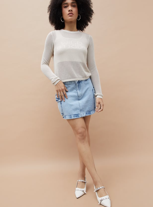 GINGER Mesh-Knitted Top
