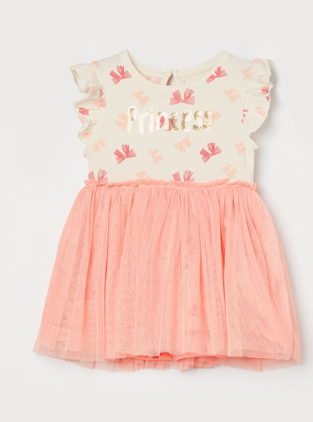 JUNIORS Girls Sequined Fit & Flare Dress