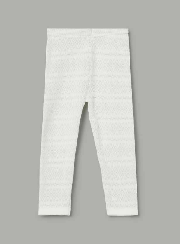 JUNIORS Girls Woven Design Leggings