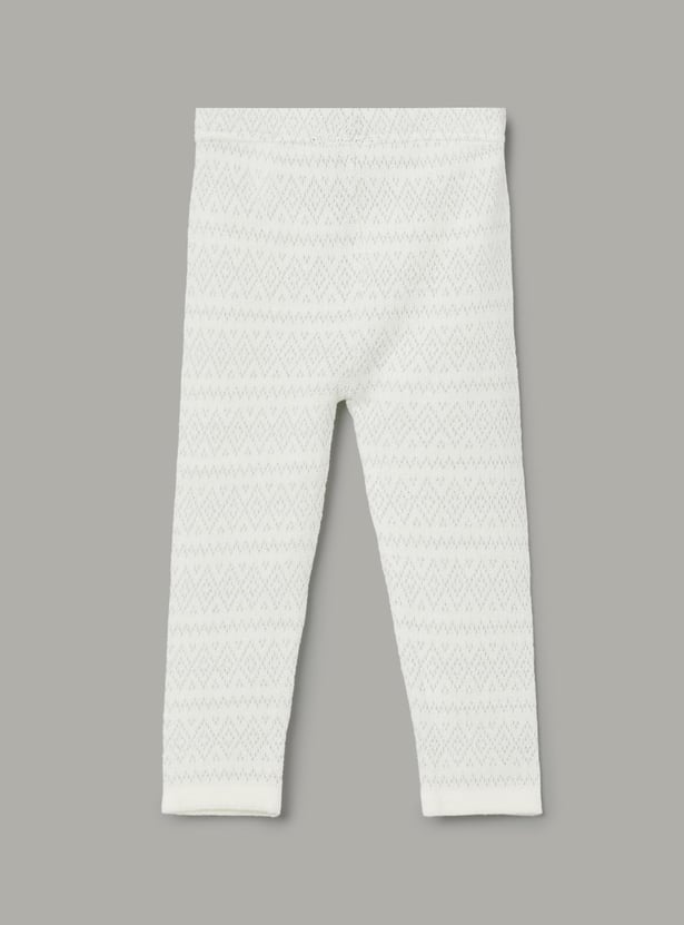 JUNIORS Girls Woven Design Leggings