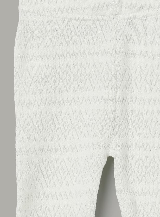 JUNIORS Girls Woven Design Leggings