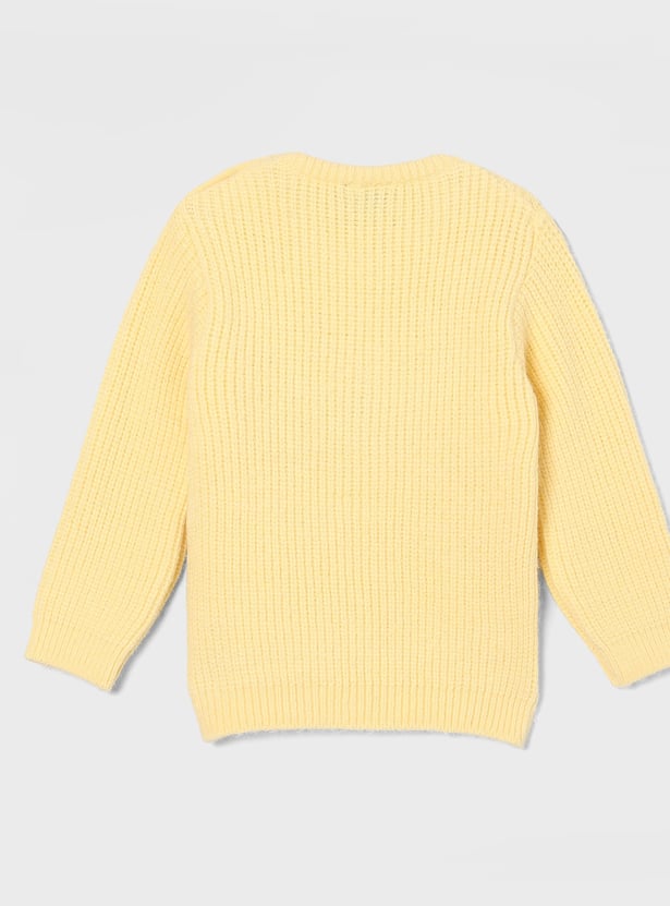 JUNIORS Girls Sequinned Bow Sweater