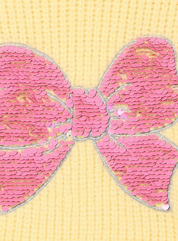 JUNIORS Girls Sequinned Bow Sweater