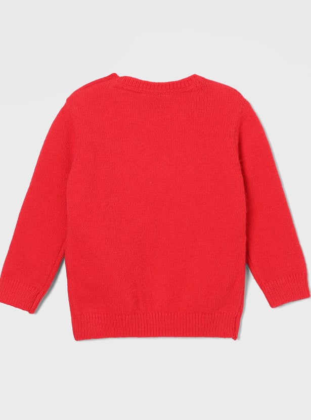 JUNIORS Girls Bow-Detailed Sweater