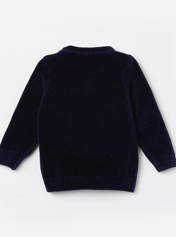 JUNIORS Flip Sequin Embellished Sweater