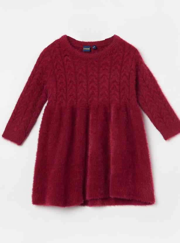 JUNIORS Girls Braided Knit Sweater Dress